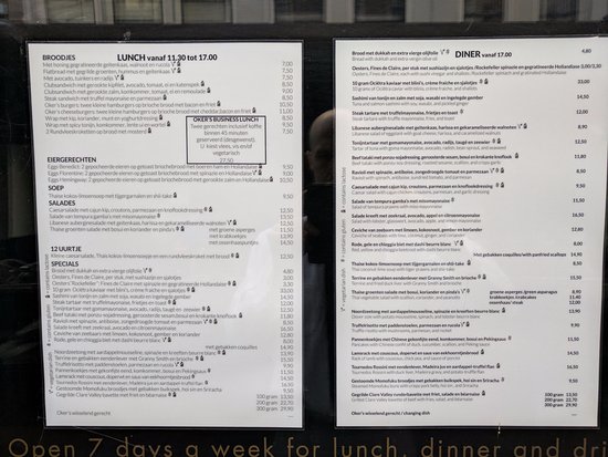 english-dutch-menu-with